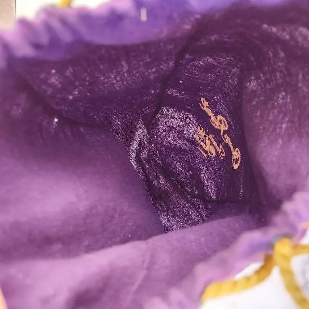 Vintage purple plum crown Royal liquor bag golden rope drawstring